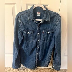 Men’s Levi’s western Pearl snap denim shirt - small